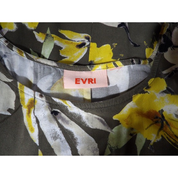 Evri Large Floral Yellow Dress Long Maxi High Low Sleeveless Flowy Boho Casual - Picture 7 of 11